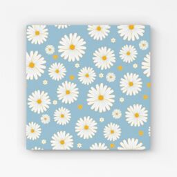Warren Reed - Designer Summer Daisy Pattern Canvas in Blue - Size: w40 inch x h40 inch - thumbnail 1
