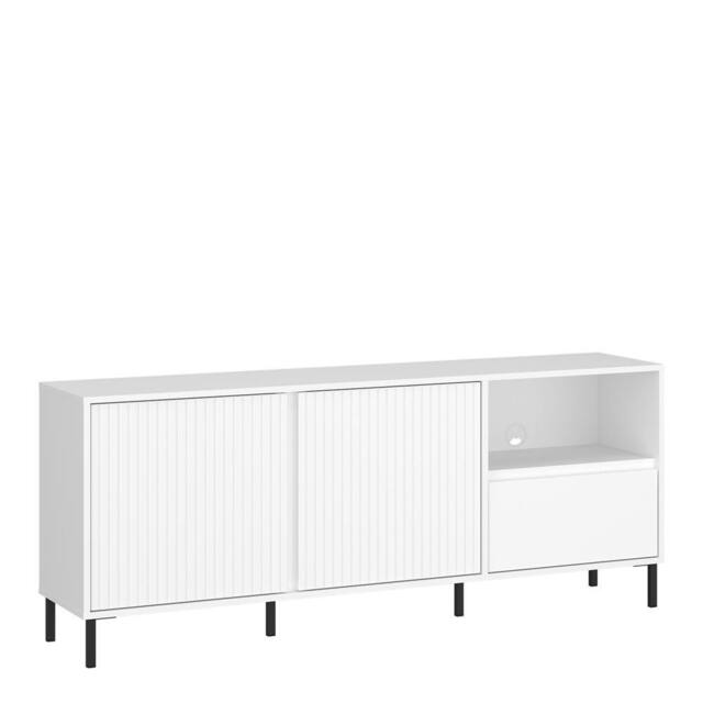 Furniture To Go Avenale Wide TV Cabinet 2 Door 1 Drawer in Alpine White High Gloss - image 1