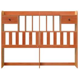 Berkfield Home Headboard with Storage Wax Brown 160 cm Solid Wood Pine - thumbnail 3