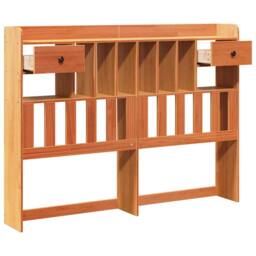 Berkfield Home Headboard with Storage Wax Brown 160 cm Solid Wood Pine - thumbnail 4