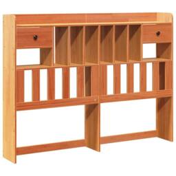 Berkfield Home Headboard with Storage Wax Brown 160 cm Solid Wood Pine - thumbnail 1