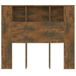 Berkfield Home Headboard Cabinet Smoked Oak 120x18.5x104.5 cm in Brown - thumbnail 4