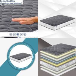 FLAVORA Small Double Mattress Memory Foam Mattress in Grey - Size: Cot - thumbnail 5