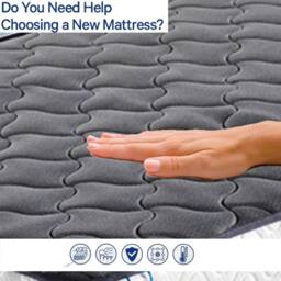 FLAVORA Small Double Mattress Memory Foam Mattress in Grey - Size: Cot - thumbnail 4
