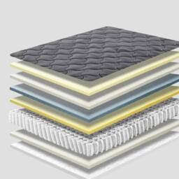 FLAVORA Small Double Mattress Memory Foam Mattress in Grey - Size: Cot - thumbnail 2