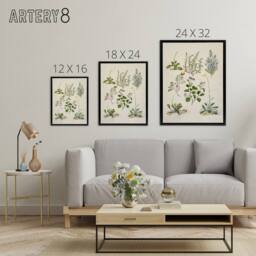 "Artery8 Native New Zealand Wildflowers Artwork Featon Framed Canvas Wall Art in Beige - Size: W18"" x H24""" - thumbnail 4