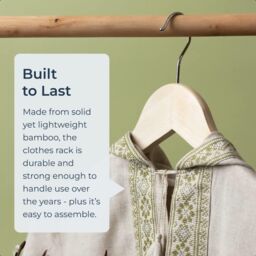 idooka Bamboo Adult Clothes Rack Textile Shelf Lightweight Foldable in Natural - thumbnail 2