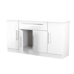 Ready Assembled 2 U Carlton 4 Door 1 Drawer Wide Unit (Ready Assembled) in White - thumbnail 8