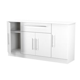 Ready Assembled 2 U Carlton 4 Door 1 Drawer Wide Unit (Ready Assembled) in White - thumbnail 7