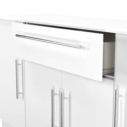 Ready Assembled 2 U Carlton 4 Door 1 Drawer Wide Unit (Ready Assembled) in White - thumbnail 6
