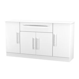Ready Assembled 2 U Carlton 4 Door 1 Drawer Wide Unit (Ready Assembled) in White - thumbnail 4