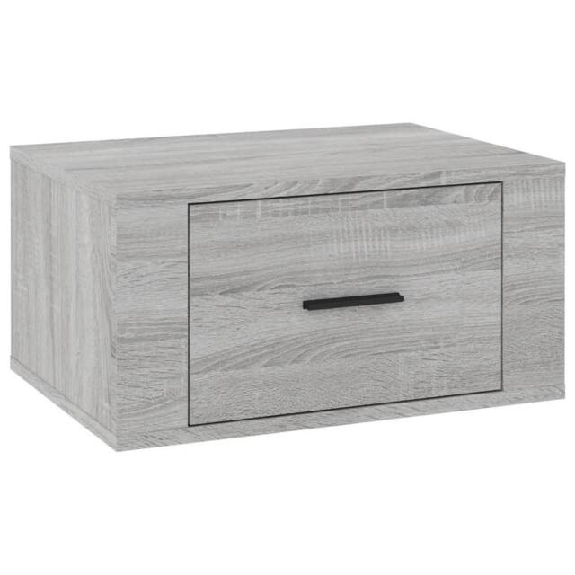 Berkfield Home Wall-mounted Bedside Cabinet Grey Sonoma 50x36x25 cm - Size: 50 x 36 x 25 cm - image 1