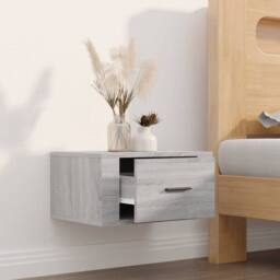 Berkfield Home Wall-mounted Bedside Cabinet Grey Sonoma 50x36x25 cm - Size: 50 x 36 x 25 cm - thumbnail 3