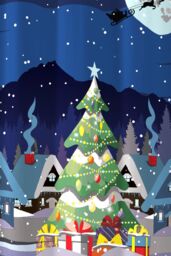 Bedlam 'Glow In The Dark' Christmas Scene Eyelet Single Panel Door Curtain - Size: 137 cm width x 213 cm drop - thumbnail 5