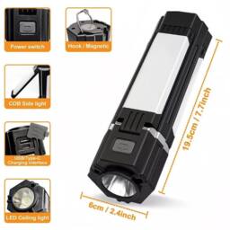 Havendro 1PCS Portable LED Camping Torch Rechargeable Lantern in Black - thumbnail 2