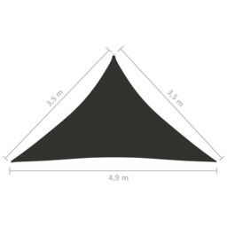 Berkfield Home Sunshade Sail Oxford Fabric Triangular 3.5x3.5x4.9 m Anthracite in Black - thumbnail 6