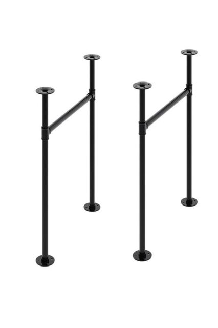 2Pcs 100x50x71cm H-Shaped Metal Table Legs for Desks, Workbenches & DIY Projects in Black - Size: 100 x 50 x 71 cm