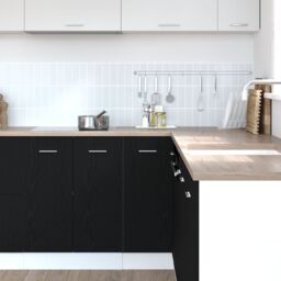 Berkfield Home Black Oak Corner Bottom Cabinet - 75.5x75.5x81.5 cm, Made of Engineered Wood - Size: 75.5x75.5x81.5 cm - thumbnail 4