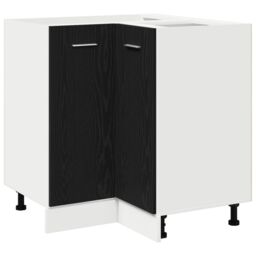 Berkfield Home Black Oak Corner Bottom Cabinet - 75.5x75.5x81.5 cm, Made of Engineered Wood - Size: 75.5x75.5x81.5 cm - thumbnail 2
