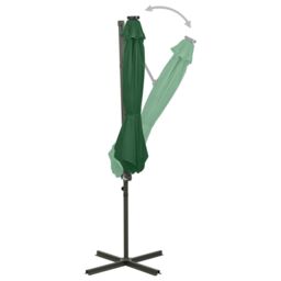 Berkfield Home Cantilever Umbrella with Pole & LED Lights Green 300 cm - thumbnail 3