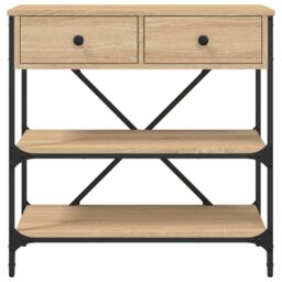 Berkfield Home Console Table Sonoma Oak 75x34.5x75 cm Engineered Wood in Brown - thumbnail 5