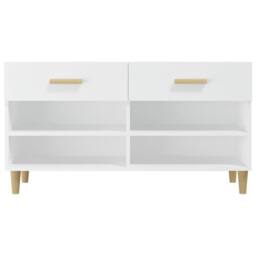 Berkfield Home Shoe Cabinet White 102x35x55 cm Engineered Wood - Size: 102 x 35 x 55 cm - thumbnail 6