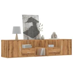 Berkfield Home Corner Cabinet Artisian Oak 200x40x45 cm Engineered Wood in Brown - Size: 200 x 40 x 45 cm - thumbnail 1