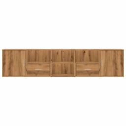 Berkfield Home Corner Cabinet Artisian Oak 200x40x45 cm Engineered Wood in Brown - Size: 200 x 40 x 45 cm - thumbnail 4