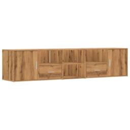 Berkfield Home Corner Cabinet Artisian Oak 200x40x45 cm Engineered Wood in Brown - Size: 200 x 40 x 45 cm - thumbnail 2