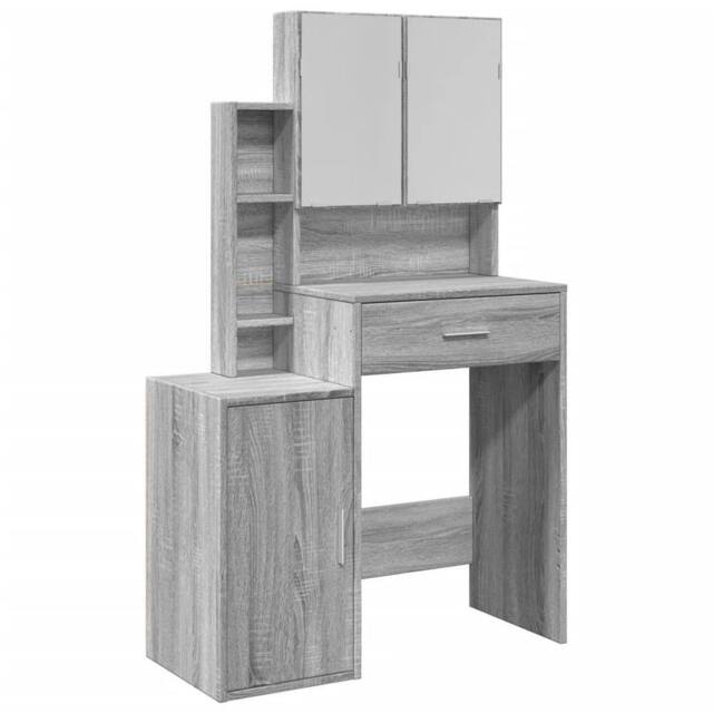 Berkfield Home Dressing Table with Cabinet Grey Sonoma 80x35x132 cm - Size: 80 x 35 x 132 cm - image 1