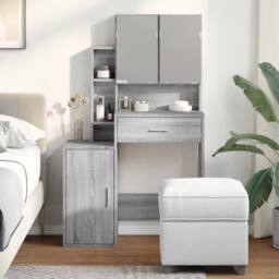 Berkfield Home Dressing Table with Cabinet Grey Sonoma 80x35x132 cm - Size: 80 x 35 x 132 cm - thumbnail 3