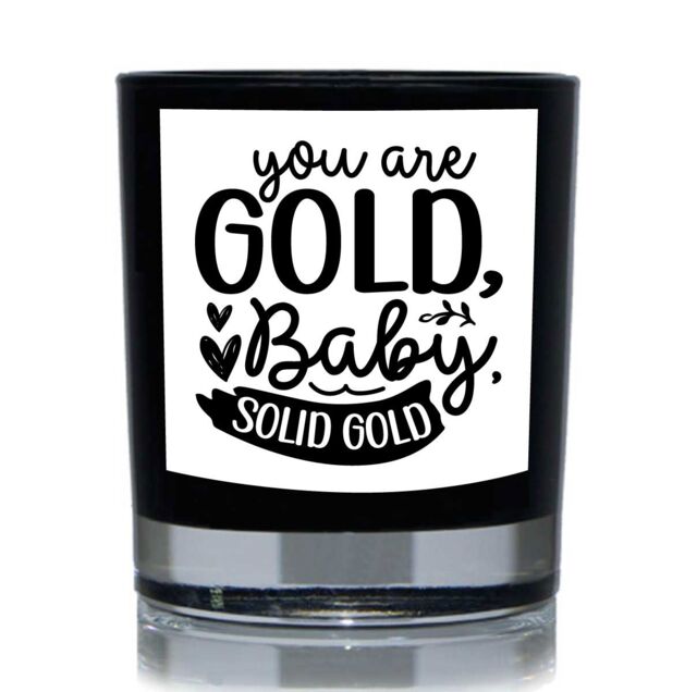 60 SECOND MAKEOVER You Are Gold Baby Solid Gold 20cl Candle in Black