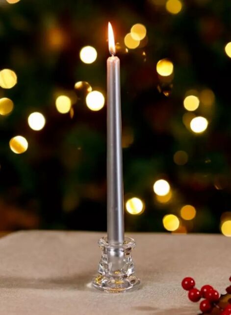 Marco Paul Glass 7cm Taper Candle Stick Holder Table Centre Piece in Clear - image 1