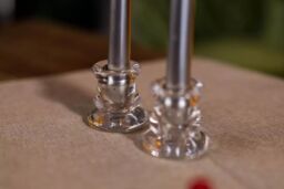 Marco Paul Glass 7cm Taper Candle Stick Holder Table Centre Piece in Clear - thumbnail 4