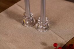 Marco Paul Glass 7cm Taper Candle Stick Holder Table Centre Piece in Clear - thumbnail 2