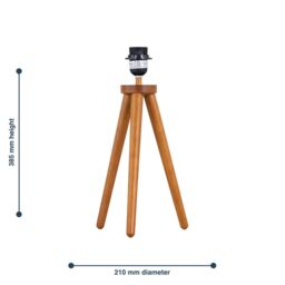First Choice Lighting Set of 2 Voyage - Dark Oak Wooden Tripod Lamp Bases in Brown - thumbnail 4