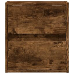 Berkfield Home TV Wall Cabinets with LED Lights 2 pcs Smoked Oak 41x31x45 cm in Brown - Size: 41 x 31 x 45 cm - thumbnail 6