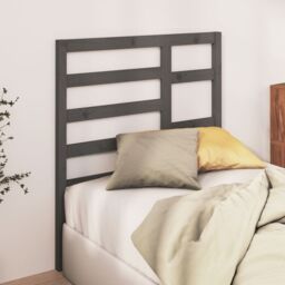 Berkfield Home Bed Headboard Grey 96x4x104 cm Solid Wood Pine - Size: 96 x 4 x 104 cm - thumbnail 3