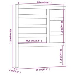 Berkfield Home Bed Headboard Grey 96x4x104 cm Solid Wood Pine - Size: 96 x 4 x 104 cm - thumbnail 6