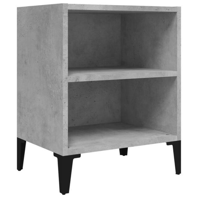 Berkfield Home Bed Cabinet with Metal Legs Concrete Grey 40x30x50 cm - Size: 40 x 30 x 50 cm - image 1
