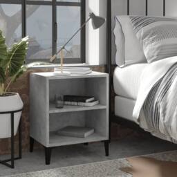 Berkfield Home Bed Cabinet with Metal Legs Concrete Grey 40x30x50 cm - Size: 40 x 30 x 50 cm - thumbnail 2