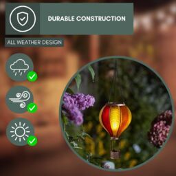 Marco Paul 44cm Yellow & Red Resin Hot air Balloon Solar Hanging Light - thumbnail 4