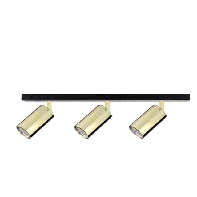 Netlighting Eye Ceiling Spotlight Bar Black Gold 50cm 3x GU10