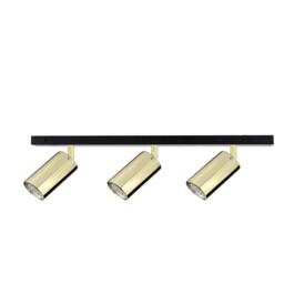 Netlighting Eye Ceiling Spotlight Bar Black Gold 50cm 3x GU10