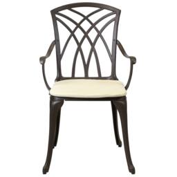 Charles Bentley Metal Cast Aluminium Garden Furniture Patio Set With Cushions in Black - thumbnail 2