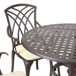 Charles Bentley Metal Cast Aluminium Garden Furniture Patio Set With Cushions in Black - thumbnail 6