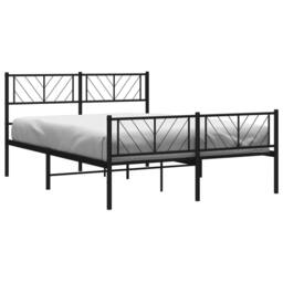 Berkfield Home Metal Bed Frame with Headboard & Footboard Black 140x200 cm - thumbnail 3