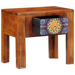 Berkfield Home Side Table 40x30x36 cm Solid Wood Acacia in Brown - Size: 40 x 30 x 36 cm - thumbnail 2