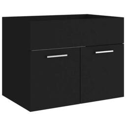Berkfield Home 2 Piece Bathroom Furniture Set Black Engineered Wood - thumbnail 8
