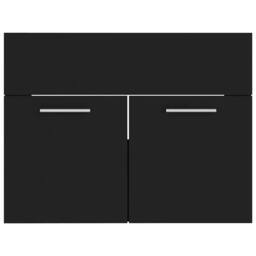 Berkfield Home 2 Piece Bathroom Furniture Set Black Engineered Wood - thumbnail 9